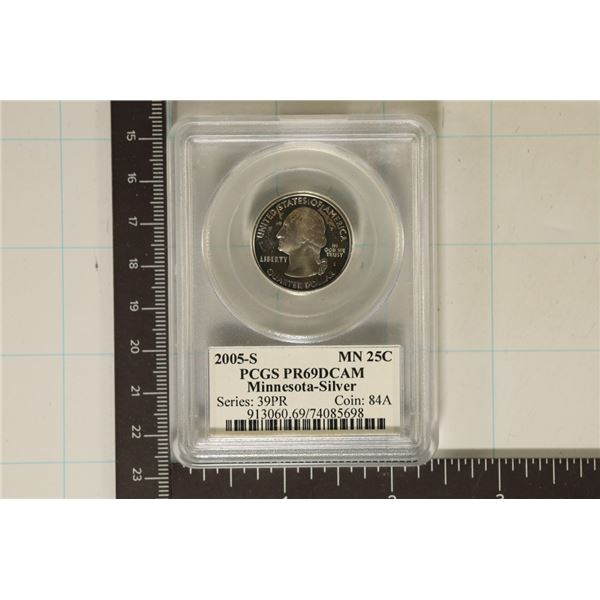 2005-S SILVER MINNESOTA QUARTER PCGS PR69 DCAM