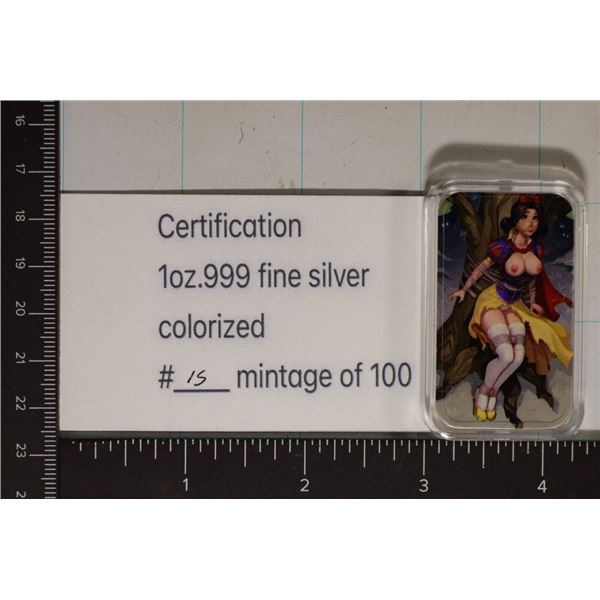 1 TROY OZ .999 FINE SILVER ADULT THEMED ART BAR