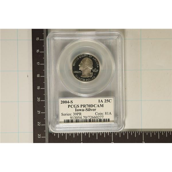 2004-S SILVER IOWA QUARTER PCGS PR70 DCAM