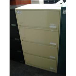 Beige  4 Drawer Lateral File Cabinet