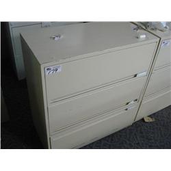 Beige 3 Drawer Lateral File Cabinet