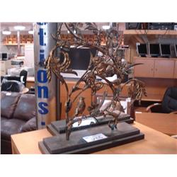 2 Brass With Marble Base Statues