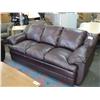 Image 1 : Dark Burgandy Full Leather 3 Pc. Sofa Set
