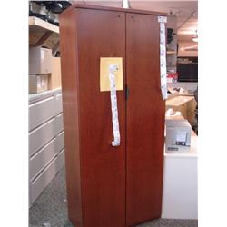 Cherry 7' Single Door Cabinet With Open Shelf