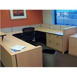 Maple Steelcase U-shape Reception Station