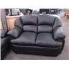 Image 2 : Black Leather 3 Pc Sofa Set