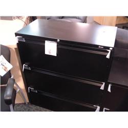 Black 3 Drawer Lateral File Cabinet