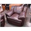 Image 2 : Dark Burgandy Full Leather 3 Pc. Sofa Set