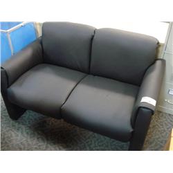 Black Leather Love Seat
