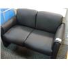 Image 1 : Black Leather Love Seat