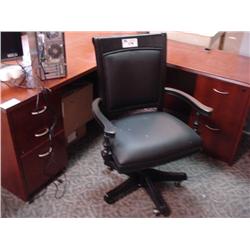 Cherry Leather Tilter Chair