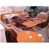 Image 1 : Brown Leather 3 Pc. Sofa Set