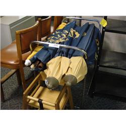 Silver Roling Rack & 4 Patio Umbrellas