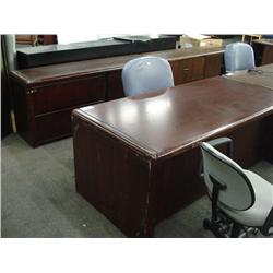 Mahogany Double Pedestal Executive Desk