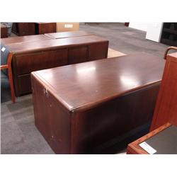 Walnut Double Pedestal Desk C/w Credenza