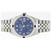 Image 4 : Rolex Mens Stainless Steel Blue Roman Diamond And Sapphire 36MM Datejust Wristwa