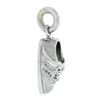 Image 3 : Estate Solid 18K White Gold Detailed Lucky Baby Shoe Charm Pendant w/ Jump Ring