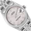Image 1 : Rolex Ladies Stainless Steel Midsize 31MM Cream Arabic Dial 18K Gold Fluted Beze