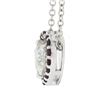 Image 6 : 18K White Gold GIA Heart Brilliant Diamond & Ruby Halo Slide Pendant Necklace