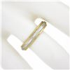 Image 3 : Classic 18k TT Gold Faceted Center w/ Milgrain Eternity Stackable Band Ring