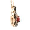 Image 5 : Le Vian 14k Gold Round Tangerine Fire Opal & Diamond Teardrop Pendant w/ Chain