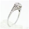 Image 9 : Antique Art Deco 18k Gold European Diamond Solitaire Filigree Engagement Ring