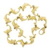 Image 6 : Cute Unique 14k Yellow Gold 7" 8.7mm 3D Polished Dolphin Link Chain Bracelet