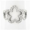 Image 1 : Estate 14k White Gold 0.47 ctw Round Brilliant Diamond Open Star Cloud Band Ring