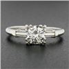 Image 2 : Vintage Platinum 0.75 ctw Old Cut Fiery Diamond in Square Basket Engagement Ring