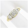 Image 3 : Vintage 14K TT Gold 0.45 ctw Round Brilliant Diamond 3-Stone Polished Band Ring