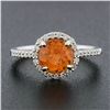 Image 2 : NEW 14K White Gold 2.33 ctw Round Spessartite Garnet Solitaire & Diamond Halo Ri