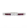 Image 7 : 18k White Gold 0.70 ctw Square Ruby & Round Diamond Milgrain Eternity Band Ring