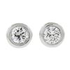 Image 1 : New 14k Gold 0.20 ctw Martini Bezel Set Round Brilliant Cut Diamond Stud Earring