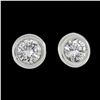 Image 4 : New 14k Gold 0.20 ctw Martini Bezel Set Round Brilliant Cut Diamond Stud Earring