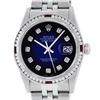 Image 1 : Rolex Mens SS 36MM Blue Vignette Diamond And Ruby Channel Set Diamond Datejust