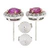 Image 5 : Platinum & 14K Gold 3.06 ctw GIA Pink Sapphire Diamond Halo Cluster Stud Earring
