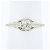 Image 1 : Antique 14k Gold 0.54 ctw GIA European Diamond Solitaire Filigree Engagement Rin