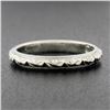 Image 2 : Antique Platinum 2.6mm Detailed Textured Work Eternity Stackable Band Ring
