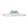 Image 5 : Vintage 14k White Gold Cushion Cut Blue Topaz & Diamond Unique Bar Pin Brooch