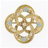 Image 1 : Antique Victorian 14k Gold Infinity Love Knot Enamel Bead Work Brooch w/ Diamond