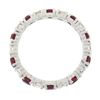 Image 2 : 18k White Gold 2.10 ctw Round Ruby Diamond Alternating Eternity Wedding Band Rin