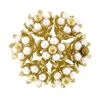 Image 1 : Vintage 18k Yellow Gold White Pearl Cluster Flower Bouquet Circle Pin Brooch