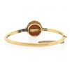Image 4 : Antique Victorian 14k Gold Silver 18.2mm Coral w/ Diamond Hinged Bangle Bracelet