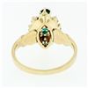 Image 6 : Antique Victorian 14k Gold 0.42 ctw Round Emerald 1.7mm Pearl Petite Cluster Rin