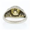 Image 8 : Antique Platinum GIA 2.64 ctw Old European Fancy Color Diamond Engraved Ring