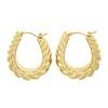 Image 5 : Milor Italian 14K Yellow Gold Polished Puffed Ribbed Wide Hoop Huggie Earrings