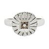 Image 4 : Estate 10K White Gold 0.24 ctw Fancy Brown Diamond Domed Statement Band Ring