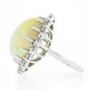 Image 7 : NEW 18k Gold 17.61 ctw GIA Oval Cabochon Opal w/ Round Diamond Halo Cocktail Rin