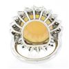 Image 8 : NEW 18k Gold 17.61 ctw GIA Oval Cabochon Opal w/ Round Diamond Halo Cocktail Rin