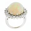 Image 9 : NEW 18k Gold 17.61 ctw GIA Oval Cabochon Opal w/ Round Diamond Halo Cocktail Rin